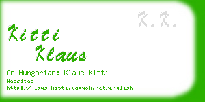 kitti klaus business card